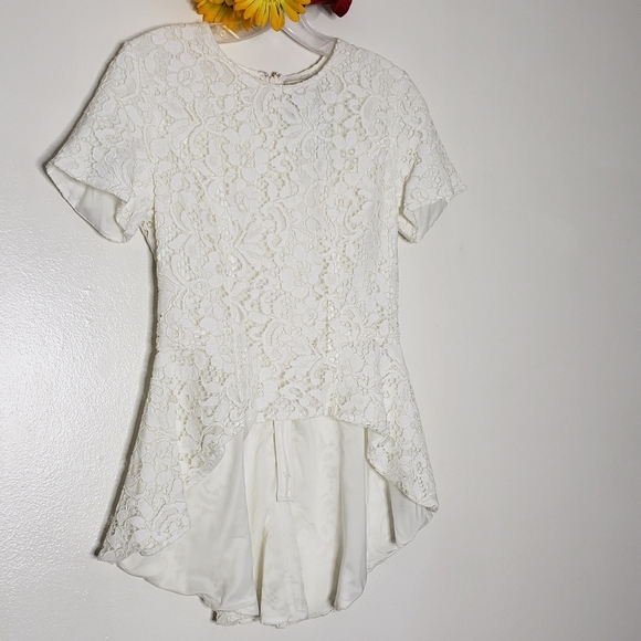NEW SB by Sachin & Babi Peplum Arched Lace Top Luxury Castlecore Spring Summer - Picture 7 of 16